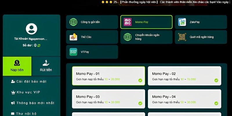 Hướng Dẫn Nạp Tiền 69VN Hiệu Quả Và An Toàn 2 Những hình thức nạp vốn phổ biến tại nhà cái